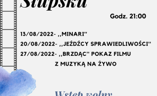 Na zdjęciu widzimy plakat z informacjami jak w treści artykułu oraz grafikę - słoneczko, chmurę i taśmę filmową.